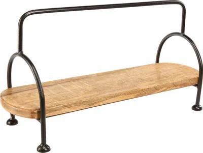 Produktbild von Rustikales Holztablett oval mit Griff 49x18x26cm Deko
