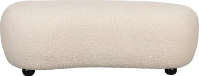 Produktbild von Housecraft Living Noxx Pouf/ Sitzhocker Organisch Geformt Bouclé Weiß