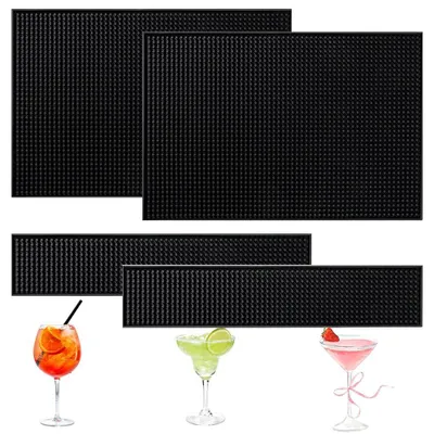 Barmatten aus Silikon, 4er Set, 45x30+60x10 cm, Antirutsch