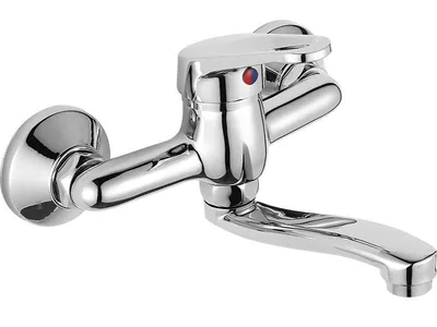 Produktbild von Chrom Wand-Waschtischarmatur, Wandarmatur, Wandmischbatterie, Einhebelmischer