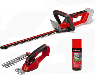Produktbild von Einhell Akku-Heckenschere + Gras- und Strauchschere 18/40 18V, Pflegespray
