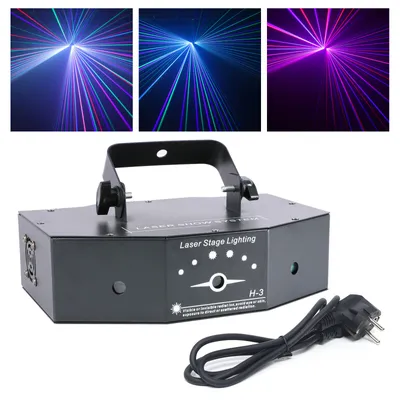 Produktbild von Projektor světla DMX 3 čočky jevištní světlo RGB laserový efekt plnobarevný skenovací paprsek diskotéková lampa 500MW DJ show party light stage lighting bar