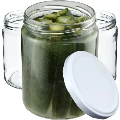 Produktbild von KADAX Einmachgläser mit Deckel "Maki", Marmeladengläser, Einweckgläser, 540 ml, Weiß, 48 Stück