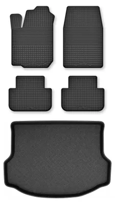 Zdjęcie produktu dla Dywaniki gumowe + mata bagażnika do Toyota RAV4 IV 2013-2019 (standardowy bagażnik) – czarne, dobierane – Wielganizator Semi-Universal