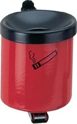 Immagine prodotto di Posacenere a parete Ø110xH120mm rosso con dispositivo di ribaltamento TKG