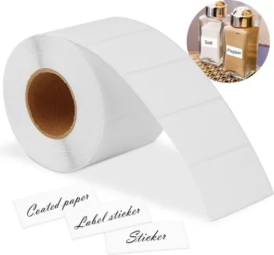 Produktbild von 2000 Etiketten Selbstklebend Haushaltsetiketten blanko auf Rolle 6x3 cm Klebeetiketten, Etiketten blanko auf Rolle Tiefkühletiketten Aufkleber weiß für Büro Küche Marmelade