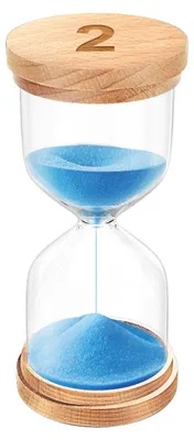 Produktbild von Sanduhr, 2 Minuten, Holzsanduhr mit blauem Sand zur Dekoration und Zeitmessung
