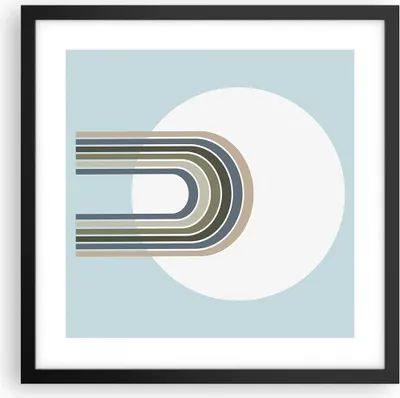 Produktbild von Gerahmtes Poster - Schwarzer Rahmen - Formen Rad Linien - 40x40 cm - Wand Bild - Wanddeko - Wandbilder - Kunstposter - Wandposter - Bilderrahmen - Bilder - Kunstdruck - P2BAC40x40-4608