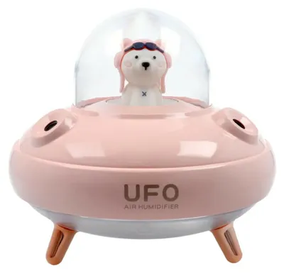 Zdjęcie produktu dla Nawilżacz/dyfuzor do aromaterapii UFO w kolorze różowym 400 ml złącze USB-C ABS
