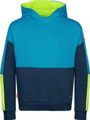 Image de Pull à capuche Trollkids Rondane, bleu, taille 110 cm, pour garçon, couleur bleu, taille 110 cm