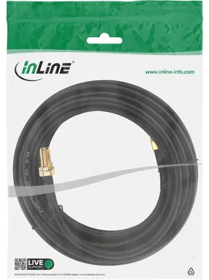 Produktbild von InLine WLAN Kabel, R-SMA-Stecker auf R-SMA-Kupplung, 10m, 10 m, Schwarz