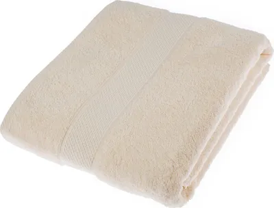 Produktbild von HOMESCAPES Frottee Strandtuch 100% Baumwolle Saunatuch 100x180cm – creme