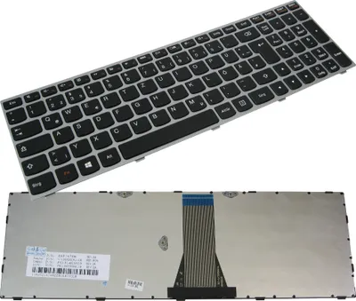 Produktbild von Original QWERTZ Tastatur Deutsch mit silbernem Rahmen für Lenovo Ideapad G50-70a G50-70AT G50-70M G50-70m G50-75 G50-80 G50-BR G50-G50 G51-35 G51-70 G70-35 (Deutsches Tastaturlayout)