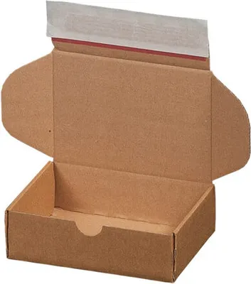 Produktbild von 20x Versandkarton 140x101x43mm MODULBOX 1 mit Selbstklebeverschluss & Aufreißfaden braun