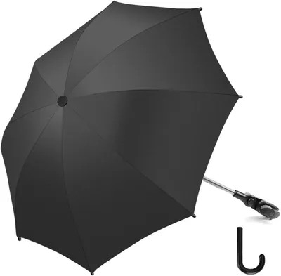 Productafbeelding van Parasol 50+ UV Parasol voor baby's en peuters met handvat voor kinderwagens - Universeel - Buggy's en wandelwagens (Black)