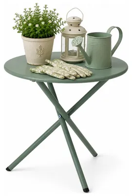 Obrázok produktu pre Kovový záhradný stôl, Ø 48 cm, zelený