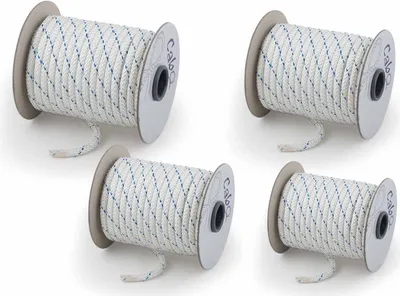 Produktbild von Leine Weiß Polyester ∅12mm, weiß grün blau, Bruchlast: 1780 kg, Polyester Größe: 50 Meter