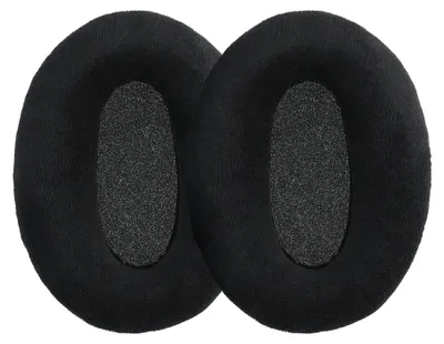 Image de 2 coussinets en velours compatibles avec les casques HD600 / HD650 / HD545 / HD580, couleur noire