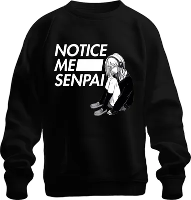 Immagine prodotto di NOTICE ME SENPAI Anime Manga Girls Headphones Kawaii Otaku Japan Unisex Felpa Pullover, Nero, L