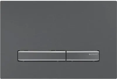 Produktbild von Geberit Sigma50 Betätigungsplatte, für 2-Mengen-Spülung, Metallfarbe schwarzchrom, eckig, 115.671.QD.2