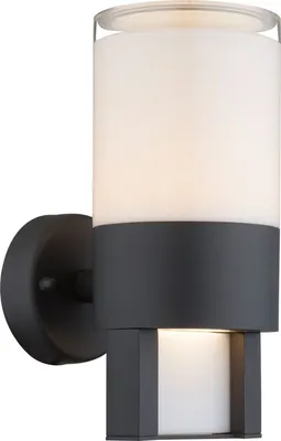 Productafbeelding van Globo Lighting buitenlamp, aluminium drukgietsel, grijs, kunststof, opaal, helder, lichtrichting: opwaarts en neerwaarts, IP44, BxH: 100x225mm, uitsteeksel: 150mm, inclusief LED 11,5W 230V, 1229lm (lichtbron), 741lm (lichtopbrengst), 3000K