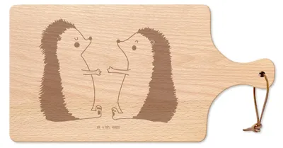 Produktbild von Mr. & Mrs. Panda Holzbrett Igel Liebe - Transparent - Geschenk, Frühstücksbrett, Freundin, Brett, Verliebt, Käsebrett, Schneidebrett, Hochzeitstag, Servierbrett