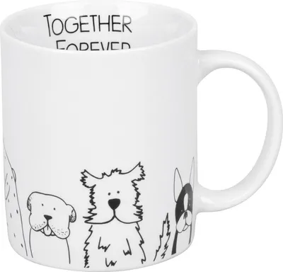 Immagine prodotto di Könitz Funny Dogs Becher, Tasse, Kaffeetasse, Porzellan, Hunde, Weiß, 300 ml, 11 1 002 2076