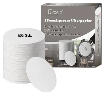 400 Espresso-Filterpapiere 58 mm, rund, für Siebträger