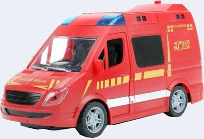Produktbild von Feuerwehrbus 21cm Licht+Ton Friktion Rettungswagen