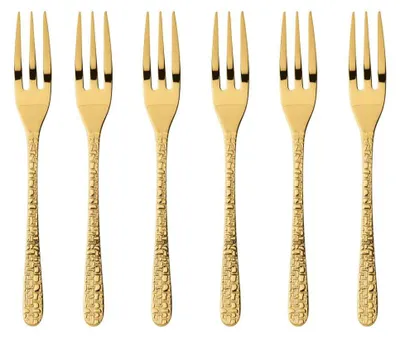 Imagen del producto de Sambonet Venezia Edelstahl/PVD Gold Set 6 Kuchengabeln S0200-S00017-S1578 52765GA5