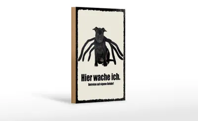 Produktbild von Holzschild Spruch 12x18 cm Hund hier wache ich eigene Gefahr