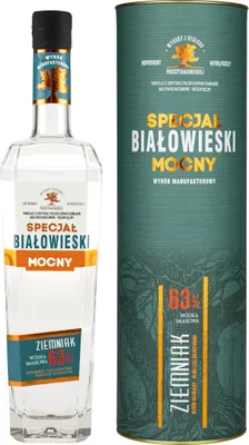 Produktbild von Wodka Specjal Bialowieski Mocny Ziemniak (KartoffelWodka) 0,7L in der Tube | Vodka |700 ml | 63% Alkohol | Old Polish Vodka | Geschenkidee | 18+