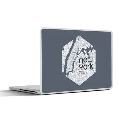 Produktbild von MuchoWow® Laptop Aufkleber Sticker Cover New York - Karte - Schwarz 31x22.5 cm - Laptop-Deko