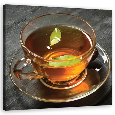 Produktbild von Leinwandbild Teetasse 60x60 Feeby Braun bild für die wand bereit zum aufhängen