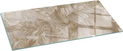 Zdjęcie produktu dla Szklany panel podłogowy 125x50 cm - Szklany panel kominkowy - Szklany panel kominkowy - Szkło ochronne - Panel przeciwiskrowy - Szklany panel podłogowy ognioodporny - Panel chroniący przed ciepłem - Ochrona podłogi wykonana ze szkła - Liście w subtelne wzory