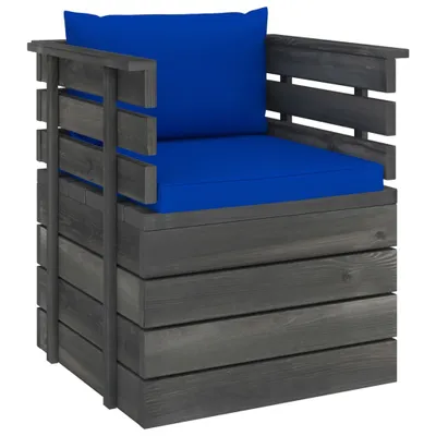 Image de Fauteuil de jardin avec coussins Bois de pin