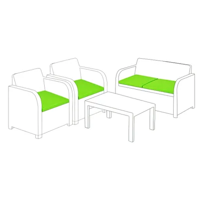 Produktbild von Gartenmöbel Polster Set für Rattanmöbel mit wasserabweisendem Bezug, Sitzkissen Outdoor, Stuhlkissen, 4 Stück