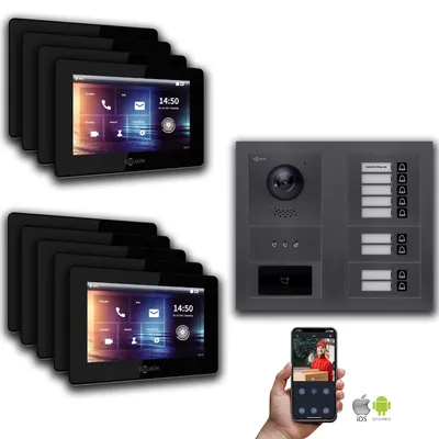 Produktbild von IP 2-Draht BUS Türsprechanlage MFH Anthrazit : 7 Zoll Schwarz : Unterputzdose Monitor Farbe: 7 Zoll Schwarz Montage: Unterputzdose