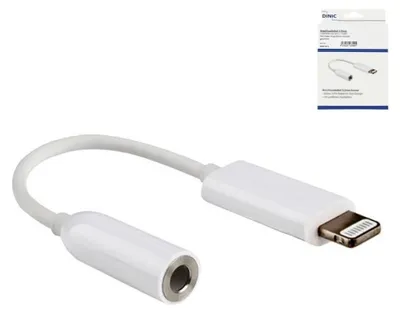 Produktbild von DINIC Lightning auf 3,5mm Klinke Adapter Lightning Adapter (Aux Audio, für Kopfhörer, weiß, DINIC Box)