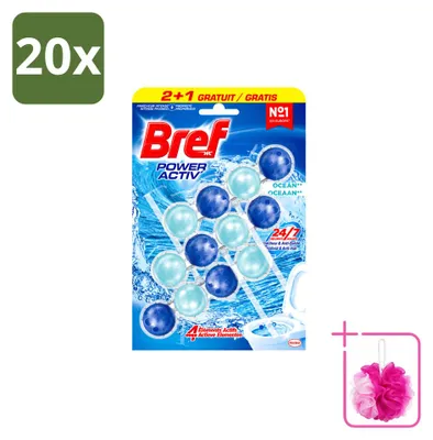 Produktbild von 20 x Bref Power Aktiv Toilettenstein Ocean - 3 x 50 g - Sparpackung - 20 Stücke