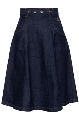 Produktbild von Queen Kerosin Denim Tellerrock - Swing Dark Blue S