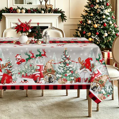 Rechteckiges Tischdecke Weihnachten Wichtel 140x200 cm