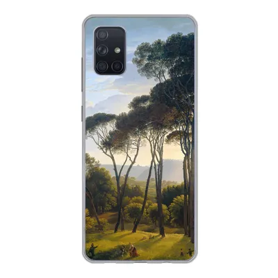 Produktbild von MuchoWow® Handyhülle Schutzhülle Hülle für Samsung Galaxy A71 Italienische Landschaft mit Zirbelkiefer - Hendrik Voogd - Kunst Silikon Softcase Handy Hülle - Kartenbesitzer