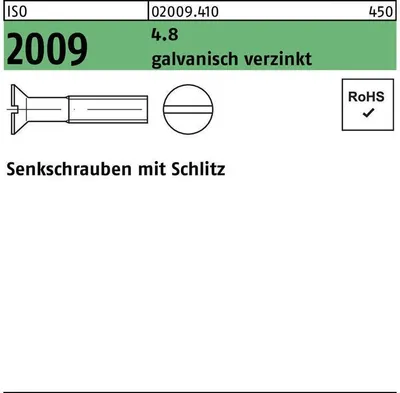 Produktbild von Reyher  Senkschrauben ISO 2009 4.8 M 20x50 galv. vz (25 Stück)