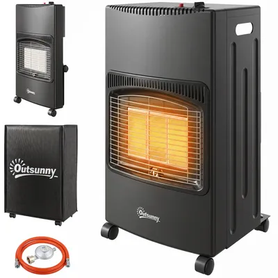 Produktbild von Outsunny Gas Heizstrahler Outdoor 1,5-4,2 kW Klappbar Terrassenheizer Rollen