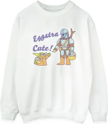 Produktbild von Star Wars - "The Mandalorian Eggstra Cute" Sweatshirt für Damen BI39877 (XXL) (Weiß)
