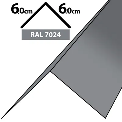 Produktbild von 2m Winkelblech Kantblech Kante Blechwinkel pulverbeschichtetes 0,5mm Zuschnitt 12cm RAL-7024 Grau