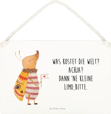 Produktbild von Mr. & Mrs. Panda Schild Nachtfalter Fähnchen DIN A5 - Transparent - Geschenk, Lustige Sprüche, kleine aufmerksamkeit, Küche Deko, Spruch Lustig, Witzig, Käfer, Süß
