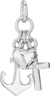 Produktbild von Glaube Liebe Hoffnung Kettenanhänger 925 Silber 13x8mm Damen Anhänger glänzend