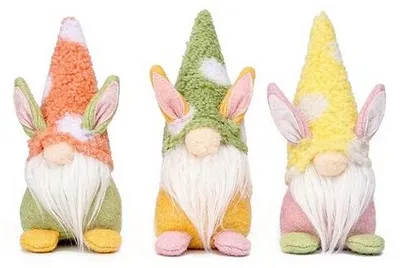 Immagine prodotto di Set di 3 coniglietti di peluche – Uova di Pasqua decorative